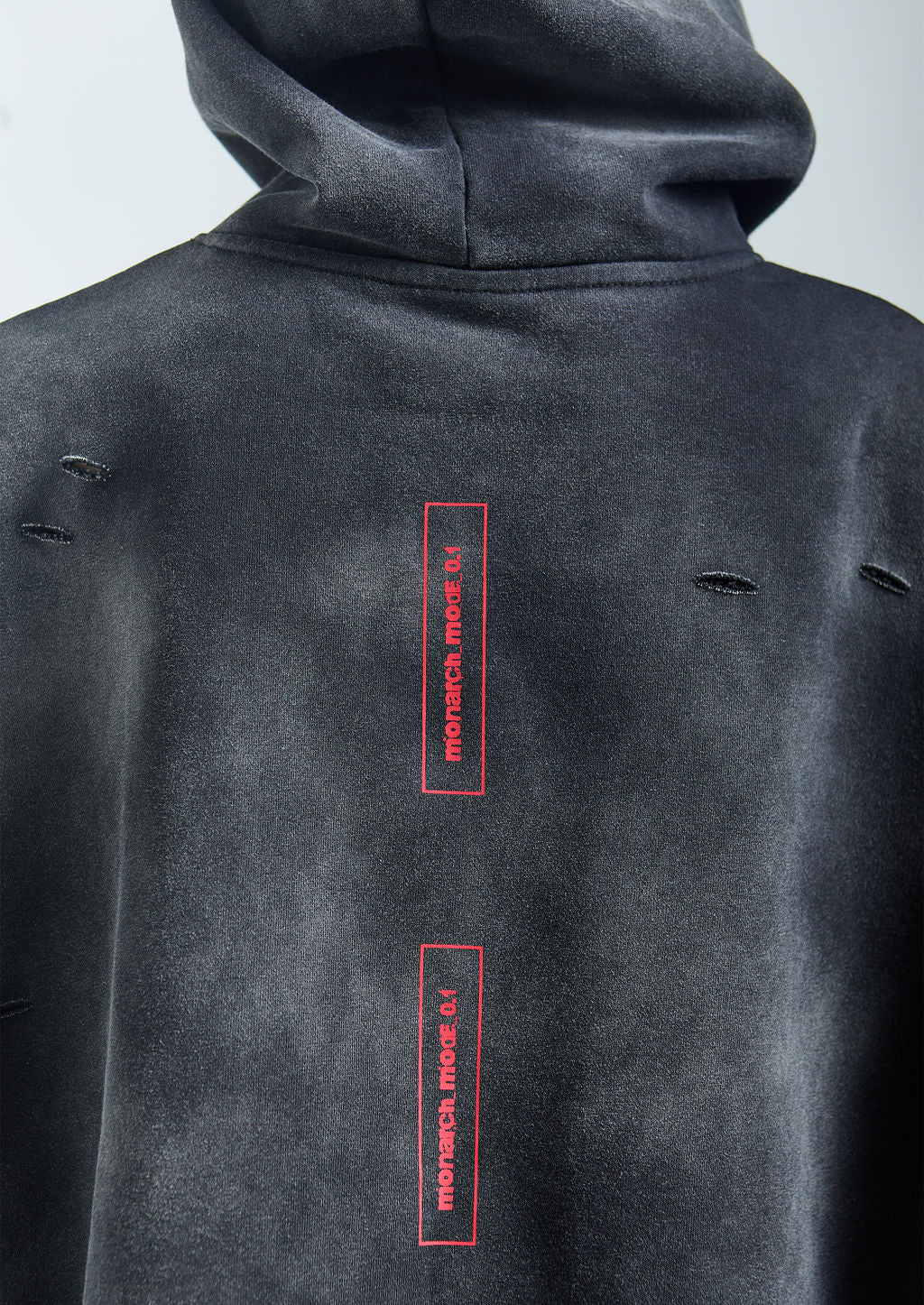 black Hoodie back view close — The Wolf is on Fire Oversized Streetwear Hoodie | Monarch Mode Central