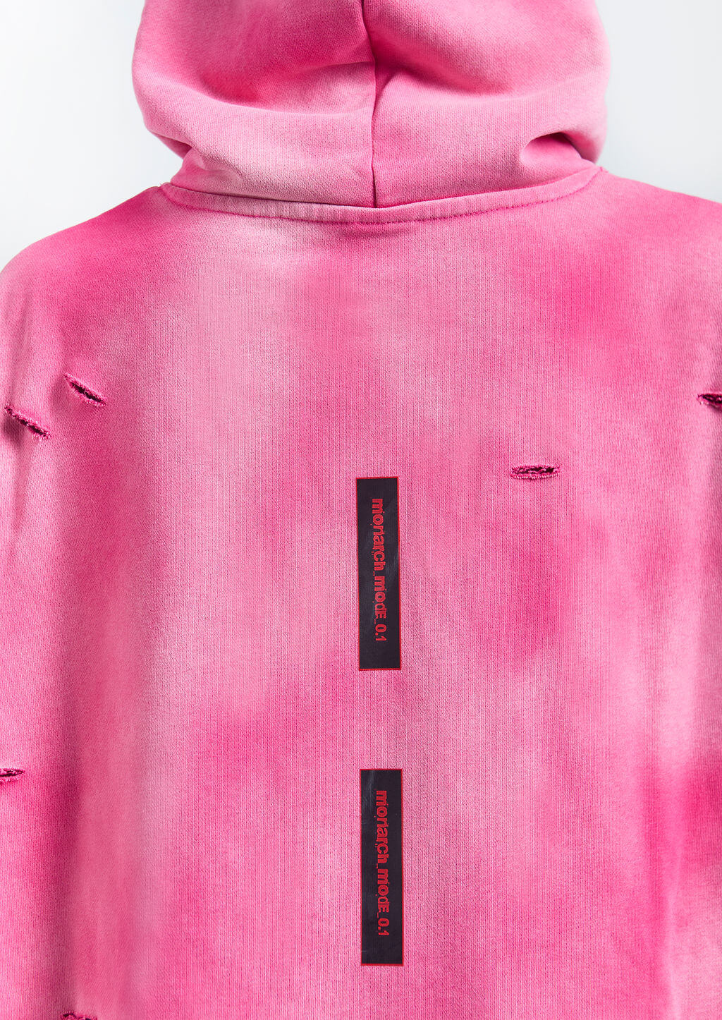 Pink Hoodie back view close up — Petty Betty Wit Da Machete Pink Oversized Hoodie | Monarch Mode Central